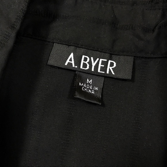 A Byer Long Black Shirt Sz M Cap Sleeve W/ button - Picture 2 of 8